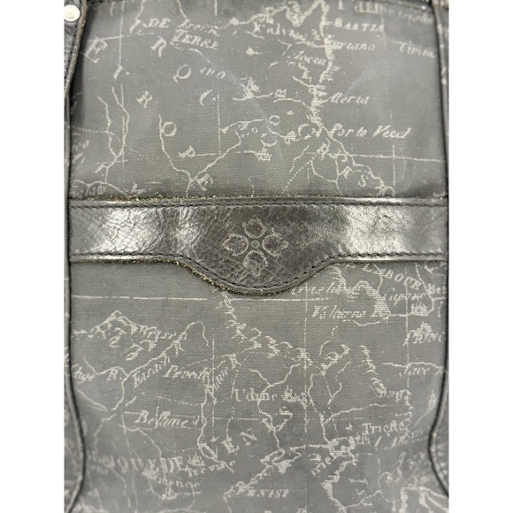 Patricia Nash Backpack Black World Map Atlas Bag Coated Canvas Leather Genoa Vtg main image 5